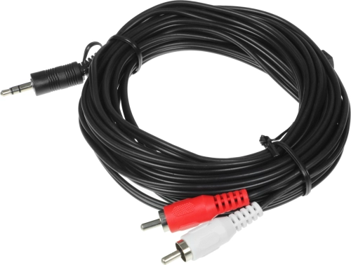 Кабель аудио Ningbo JAAC010-5 2хRCA (m)/Jack 3.5 (m) 5м. черный
