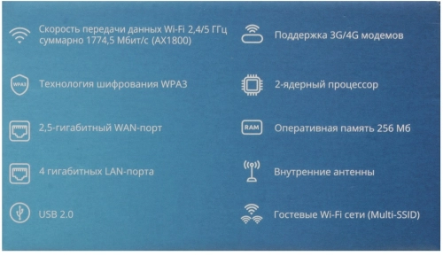 Маршрутизатор Eltex RG-1520G-Wax AX1800 10/100/1000BASE-T черный фото 2