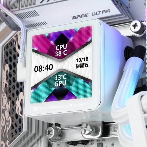 Система водяного охлаждения Thermalright Frozen Vision 360 V2 ARGB Soc-AM5/AM4/1200/1700/1851 белый 4-pin 27dB Al LCD Ret (F-VISION-360-WH-ARGB-V2) фото 6