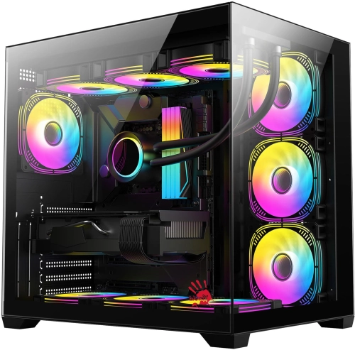 Корпус Bloody CC-122 черный без БП ATX 10x120mm 1xUSB2.0 1xUSB3.0 audio (CC-122V2-BK)