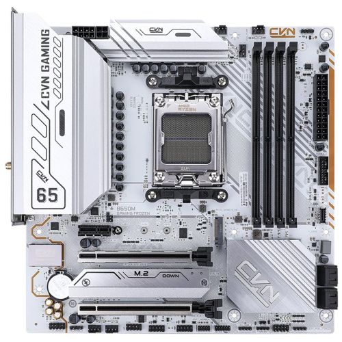 Материнская плата Colorful CVN B650M GAMING FROZEN V14 B650, AM5, 4*DDR5, 2*PCIEx16, 1*PCIEx1, 2*M.2, 2*TypeC, 1*USB3.2Gen2, 4*USB3.2Gen1, 8*USB2.0, 4*SATA3.0, 2.5G, DP, HDMI, M-ATX, RTL