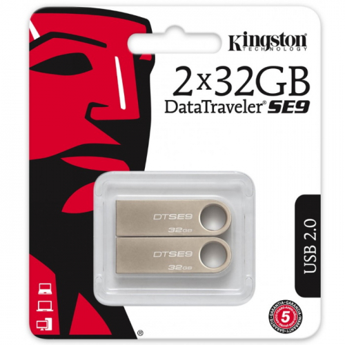 Флеш накопитель 32GB Kingston DataTraveler SE9, 2x32GB USB 2.0 (DTSE9H/32GB-2P) фото 2