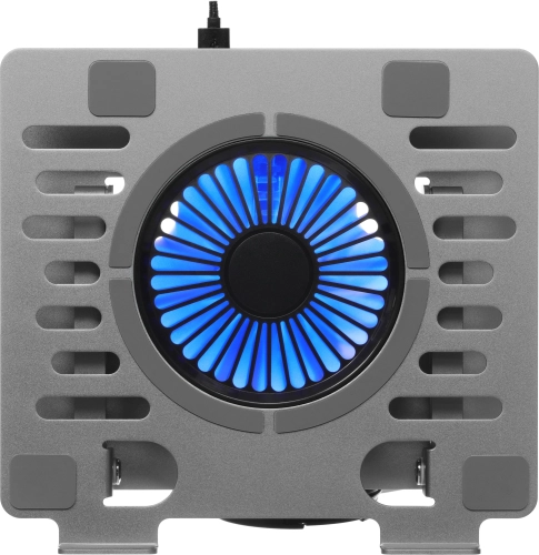Подставка для ноутбука Digma D-NCP170-1xRGB110 17 240x230x50мм 28дБ 2xUSB 1x 110ммFAN 790г Fan-control алюминий серый