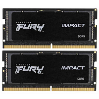 Память оперативная/ Kingston 64GB 4800MT/s DDR5 CL38 SODIMM (Kit of 2) FURY Impact PnP (KF548S38IBK2-64)