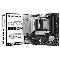 Материнская плата Maxsun MS-Terminator B860M B860, LGA1851, 4*DDR5, 1*PCIEx16, 1*PCIEx4, 1*PCIEx1, 3*M.2, 1*TypeC, 2*USB3.2Gen2, 2*USB3.2Gen1, 10*USB2.0, 4*SATA3.0, 2.5G, Type-C(DP), DP, HDMI, M-ATX, RTL (6940709661154)