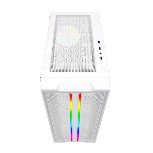 Powercase CMIEW-F4S Корпус Mistral Evo White, Tempered Glass, 1x 120mm PWM ARGB fan + ARGB Strip + 3x 120mm PWM non LED fan, белый, ATX (CMIEW-F4S) фото 4