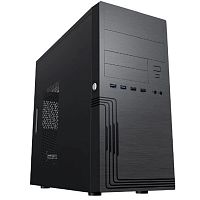 MiniTower Powerman ES555 Black PM-500ATX-F U3*2+U2*2 +2*combo Audio; additional HDD cage; intrusion switch; power button lock; Plastic Tooless part mATX (6184134)