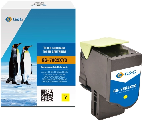 Картридж лазерный G&G GG-78C5XY0 78C5XY0 желтый (5000стр.) для Lexmark CS421/ CS421dn/ CS521/ CS521dn/ CS622/ CS622de/ CX421/ CX421adn/ CX522/ CX522ade/ CX622/ CX622ade/ CX625/ CX625ade/ CX625adhe