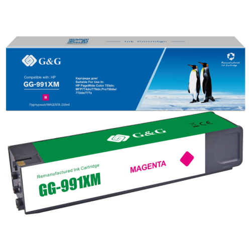 Картридж струйный G&G 991X, пурпурный / 16000 страниц для HP PageWide Pro 750/ 772/ 777 (GG-991XM)