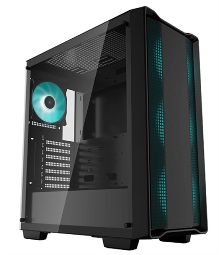 корпус Deepcool CC560 ARGB V2 без БП, боковое окно (закаленное стекло), 3x120мм ARGB LED вентилятор спереди и 1x120мм ARGB LED вентилятор сзади, черный, ATX