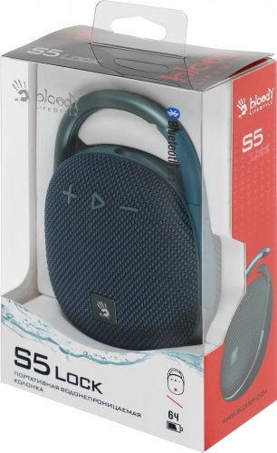 Колонка порт. A4Tech Bloody S5 Lock синий 5W 1.0 BT 10м 1600mAh (S5 LOCK BLUE) фото 8
