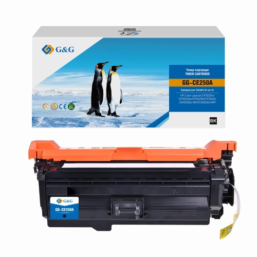 Картридж лазерный G&G GG-CE250A CE250A черный (5000стр.) для HP CLJ CP3525n/ CP3525dn/ CP3525X/ CP3520/ CM3530fs MFP/ CM3530 MFP