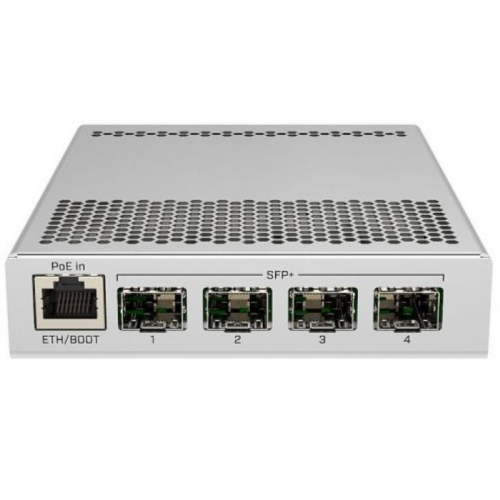 Коммутатор Mikrotik CRS305-1G-4S+IN with 800MHz CPU, 512MB RAM, 1xGigabit LAN, 4 x SFP+ cages, RouterOS L5 or SwitchOS (dual boot), PSU (CRS305-1G-4S-PLUS-IN)