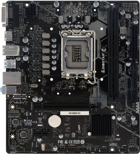 Материнская плата Biostar H610MHD D5 Soc-1700 Intel H610 2xDDR5 mATX AC`97 8ch(7.1) GbLAN+DVI+HDMI фото 2