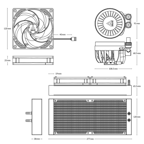 Жидкостная система охлаждения Arctic Cooling Arctic Liquid Freezer III-240 Multi Compatible All-In-One CPU Water Cooler (ACFRE00135A) (ACFRE00134A) фото 6