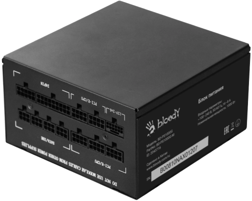 Блок питания Bloody ATX 1000W BD-PS1000G 80+ gold (20+4pin) APFC 140mm fan 12xSATA Cab Manag RTL (BD-PS1000G-M) фото 7
