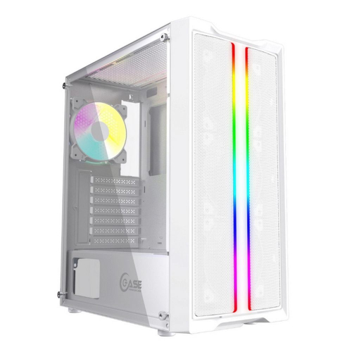 Powercase CMIEW-F4S Корпус Mistral Evo White, Tempered Glass, 1x 120mm PWM ARGB fan + ARGB Strip + 3x 120mm PWM non LED fan, белый, ATX (CMIEW-F4S)