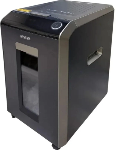 Шредер Office Kit SA200M1,9х10 черный/ серый с автоподачей (секр.P-5) фрагменты 220лист. 40лтр. скобы пл.карты (OK1910SA200M)
