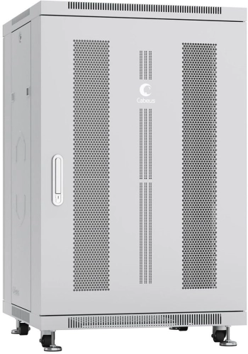 Шкаф коммутационный Cabeus (ND-05C-18U60/60) напольный 18U 600x600мм пер.дв.перфор. задн.дв.перфор. 800кг серый 988мм IP20 сталь