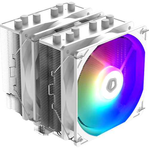 Кулер для процессора/ CPU Cooler ID-COOLING SE-55 ARGB SNOW (250W, 4-pin PWM, 153mm, Al/Cu, 6x6mm, ARGB, 2x120mm, 68.2CFM, 35.2dBA, 1500RPM, S: 1700/1200/115X, AM5/AM4, White)