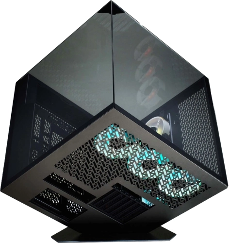 Корпус Azza CUBE PLUS черный без БП ATX 6x120mm 2xUSB3.0 1xUSB3.1 audio bott PSU (CSAZ-1002 CUBE+) фото 4