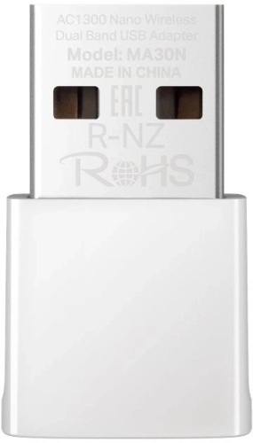 Сетевой адаптер Wi-Fi Mercusys MA30N AC1300 USB 2.0 (ант.внутр.)