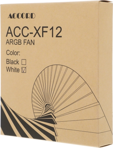 Вентилятор для корпуса Accord ACC-XF12 ARGB 120х120x25 белый 3-pin 20дБ (ACC-XF12 ARGB WHITE) brown box фото 5