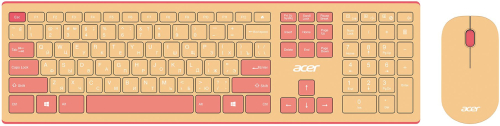Клавиатура + мышь Acer OCC205 клав:розовый/ бежевый мышь:розовый/ бежевый USB беспроводная slim (ZL.ACCEE.00F)