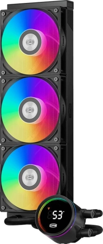 Система водяного охлаждения PcCooler DA360 Pro Digital BK ARGB Soc-AM5/ AM4/ 1200/ 1700/ 1851 черный 4-pin Al LCD 300W Ret (DA360PRO-BKAWXL-GL)