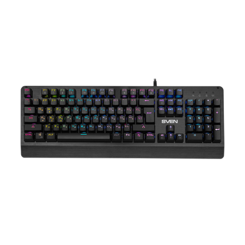 SVEN KB-G9700 Механическая игровая клавиатура чёрная (104 кл., USB, RGB подсветка) (SV-015831)
