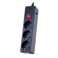 Perfeo Сетевой фильтр "POWER+",PF_A4668 (5,0м, 3 розетки, черный (PF-PP-3/ 5,0-B))