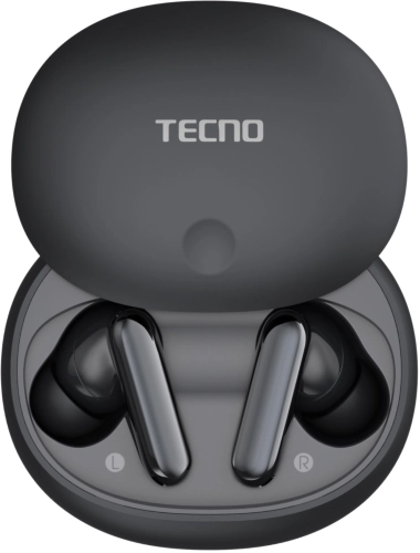 Гарнитура внутриканальные Tecno TU01 черный беспроводные bluetooth в ушной раковине (TU01 AIR ELEGANT BLACK)