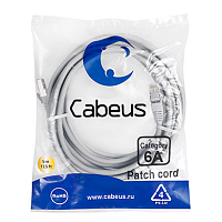 Cabeus PC-SSTP-RJ45-Cat.6a-5m-LSZH Патч-корд S/FTP, категория 6а (10G), 2xRJ45/8p8c, экранированный, серый, LSZH, 5м