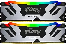 Модуль памяти Kingston 96GB DDR5 6400 FURY Renegade Silver/ Black RGB XMP Non-ECC Unbuffered DIMM (Kit 2*48gb) 2RX8 32-39-39 1.4V 288-pin 24Gbit (KF564C32RSAK2-96)