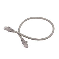 Патч-корд RJ45 - RJ45, 4 пары, UTP, категория 6, 0.5 м, серый, LANMASTER LAN6-45-45-0.5-GY