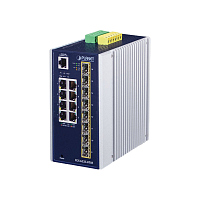 коммутатор/ PLANET IGS-6325-8T8S IP30 Industrial L3 8-Port 10/ 100/ 1000T + 8-port 1G/ 2.5G SFP Full Managed Switch (-40 to 75 C, dual redundant power input on 12~48VDC terminal block, DIDO, ERPS Ring, 1