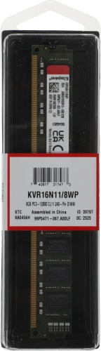 Оперативная память Kingston DDR3 8GB 1600MHz PC12800 CL11 DIMM 240pin 1.5V (KVR16N11/ 8WP) (KVR16N11/8WP) фото 5