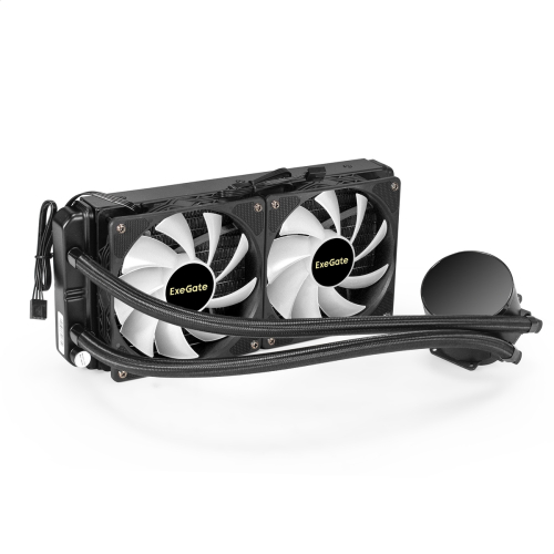 Exegate EX293457RUS Комплект водяного охлаждения ExeGate BlackWater-240V2.PWM.RGB (RGB подсветка, LGA2066/ 2011/ 1366/ 1150/ 1151/ 1155/ 1156/ 1200/ 1700/ AM4/ FM1/ FM2/ FM2+/ AM2/ AM2+/ AM3/ AM3+, TDP 220W, Fan 120m фото 2