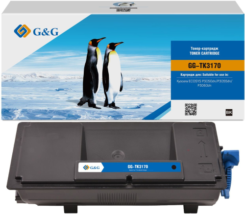 G&G toner cartridge for Kyocera P3050dn/ P3055dn/ P3060dn/ P3150dn/ P3155dn/ P3260dn/ M3860idn/ M3860idnf 15 500 pages with chip TK-3170 1T02T80NL1 гарантия 12 мес. (GG-TK3170)