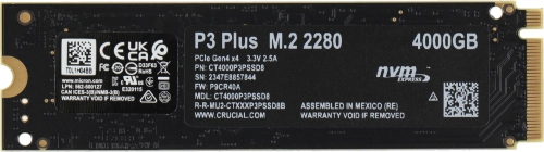 Твердотельный накопитель SSD Crucial P3 Plus CT4000P3PSSD8 4TB PCIe M.2 2280 фото 2