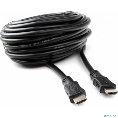Кабель HDMI Cablexpert CC-HDMI4L-20M, 20м, v2.0, 19M/ 19M, серия Light, черный, позол.разъемы, экран, пакет