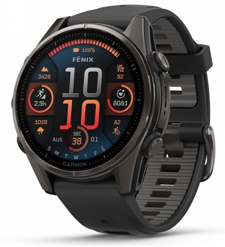 Смарт-часы Garmin Fenix 8 43мм 1.3 AMOLED корп.черный рем.черный разм.брасл.:108-182мм (010-02903-21)