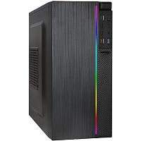 Exegate EX287882RUS Корпус Minitower ExeGate mEVO-9302-RGB (mATX, без БП, 2*USB+1*USB3.0, HD аудио, черный/ RGB)