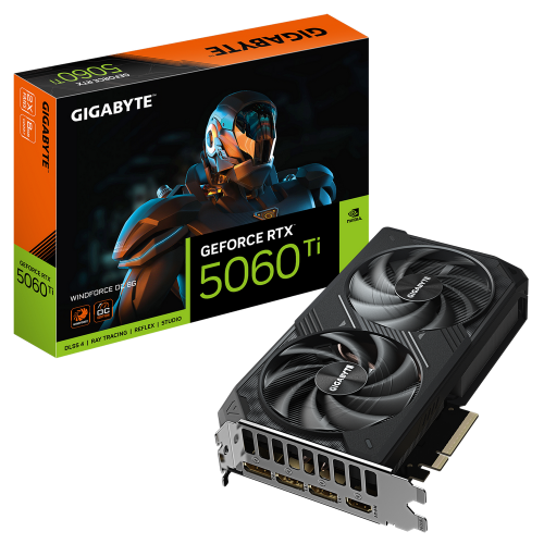 Видеокарта Gigabyte RTX5060Ti WINDFORCE OC 8GB GDDR7 128bit 3xDP HDMI 2FAN RTL (GV-N506TWF2OC-8GD)