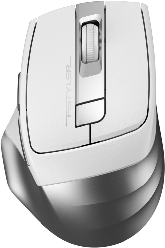 Мышь A4Tech Fstyler FG35S серебристый/ белый оптическая (2000dpi) silent беспроводная USB (6but) (FG35S USB SILVER)
