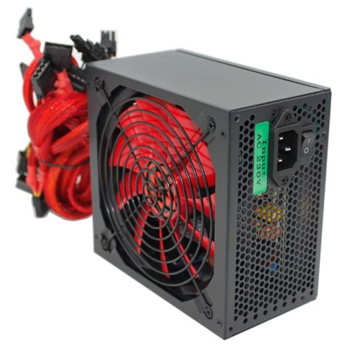 Ginzzu PC800 14CM(Red) 80+ black,APFC,24+4p,4 PCI-E(6+2), 7*SATA, 4*IDE,оплетка, кабель питания,цветная коробка фото 2