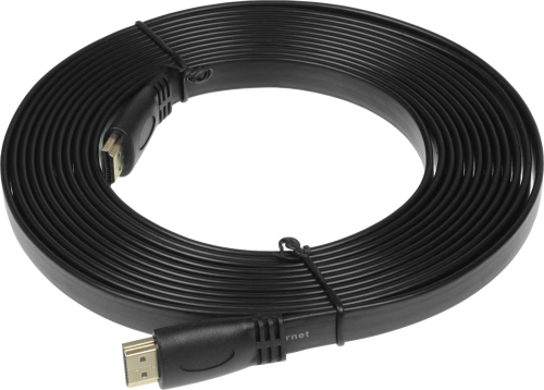 Кабель аудио-видео High Speed ver.1.4 Flat HDMI (m)/ HDMI (m) 5м. позолоч.конт. черный (335145) (335145#MLN)