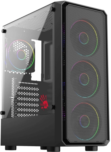 Корпус Bloody CC-126 черный без БП ATX 8x120mm 2xUSB2.0 1xUSB3.0 audio bott PSU (CC-126-BK)