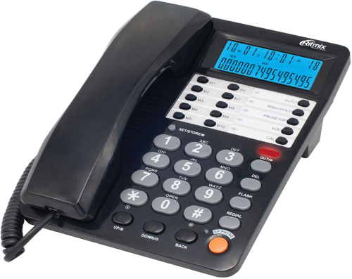 Телефон проводной Ritmix RT-495 черный/ серый (80002152)