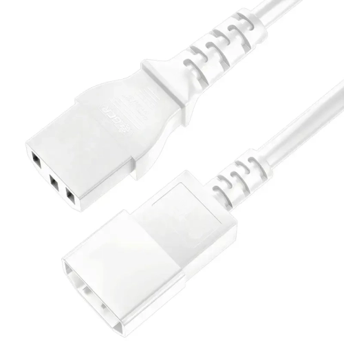 GCR Кабель питания удлинитель 2.0m, С13 - С14, белый, 3*0,75mm (GCR-54354)